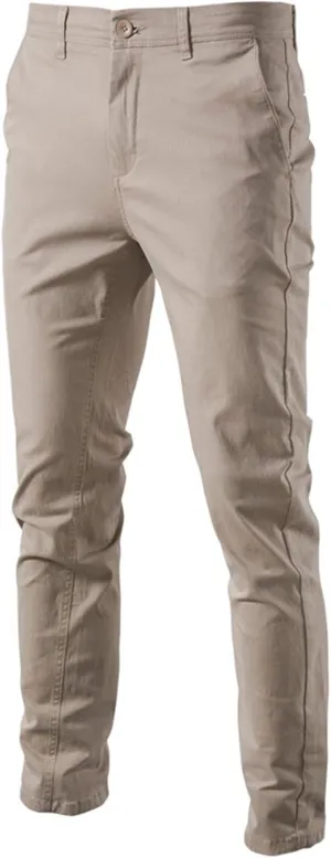 Men's Slim Fit Chinos Pants Comfort Stretch Cotton Trousers Casual Solid Flat Front Skinny Twill Dress Pants