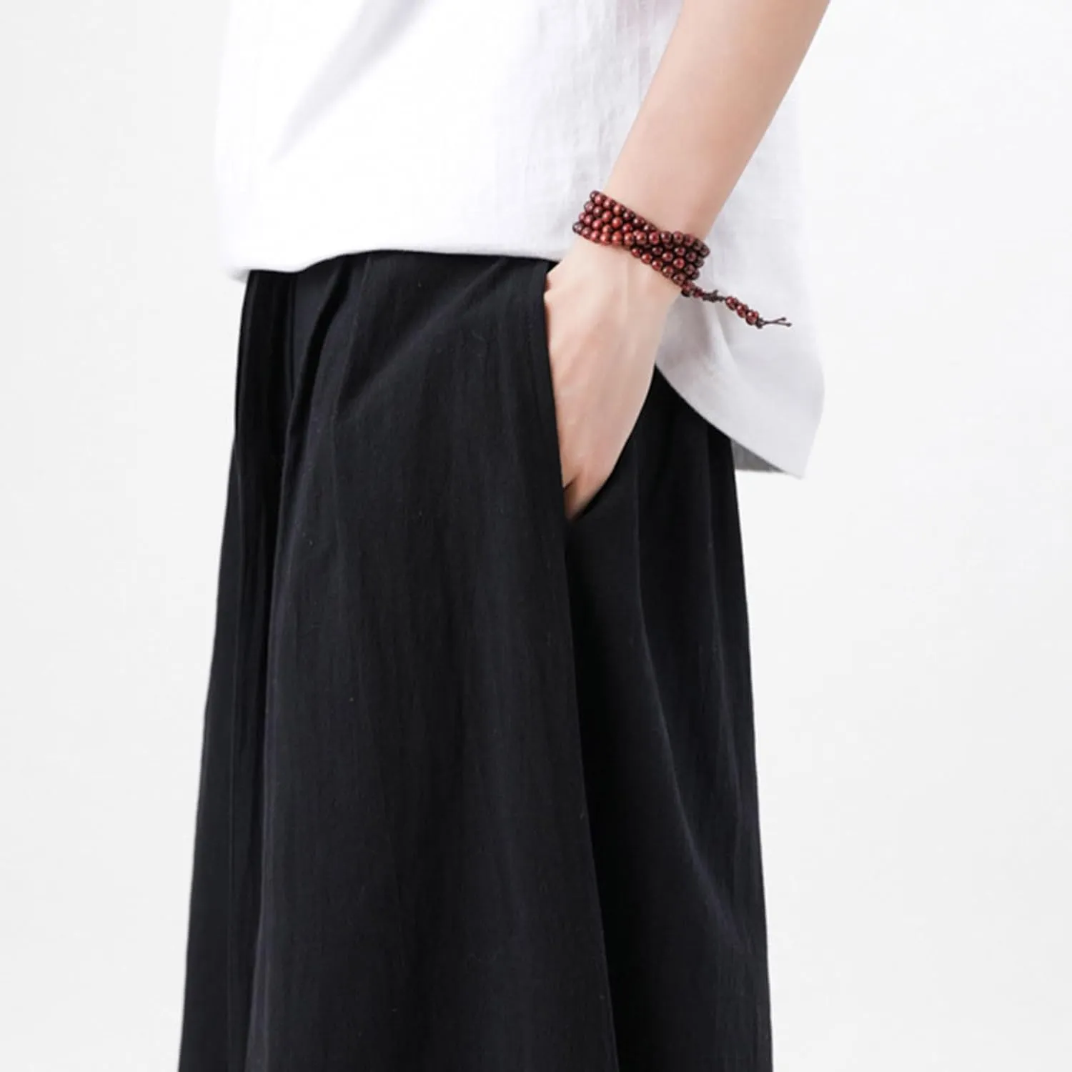 Mens Wide Leg Harem Pants Relaxed Fit Lightweight Plus Size Casual Pants Trendy Straight Leg Summer Beach Yoga Trousers