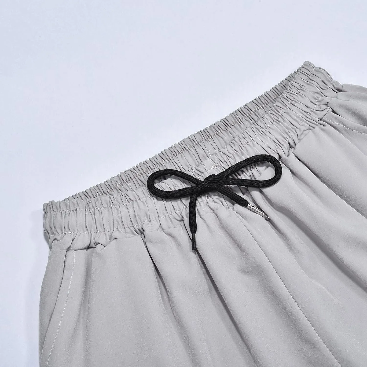 Mens Wide Leg Sweatpants Baggy Elastic Waist Drawstring Joggers Lightweight Plus Size Hiking Athletic Pants Casual Trousers