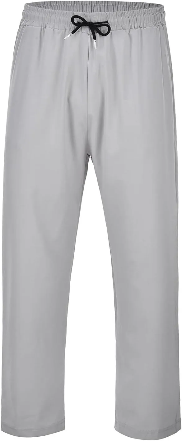 Mens Wide Leg Sweatpants Baggy Elastic Waist Drawstring Joggers Lightweight Plus Size Hiking Athletic Pants Casual Trousers