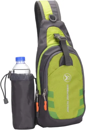 Milisten Cross Body Bag Sports Shoulder Backpack Sling Chest Pack for Hiking Detachable Water Bottle Holder