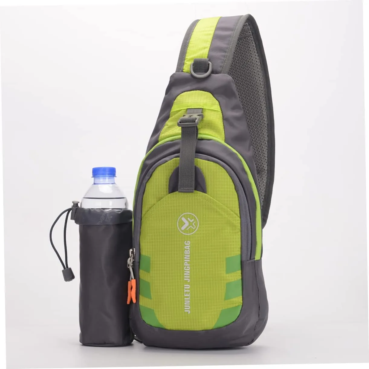 Milisten Cross Body Bag Sports Shoulder Backpack Sling Chest Pack for Hiking Detachable Water Bottle Holder