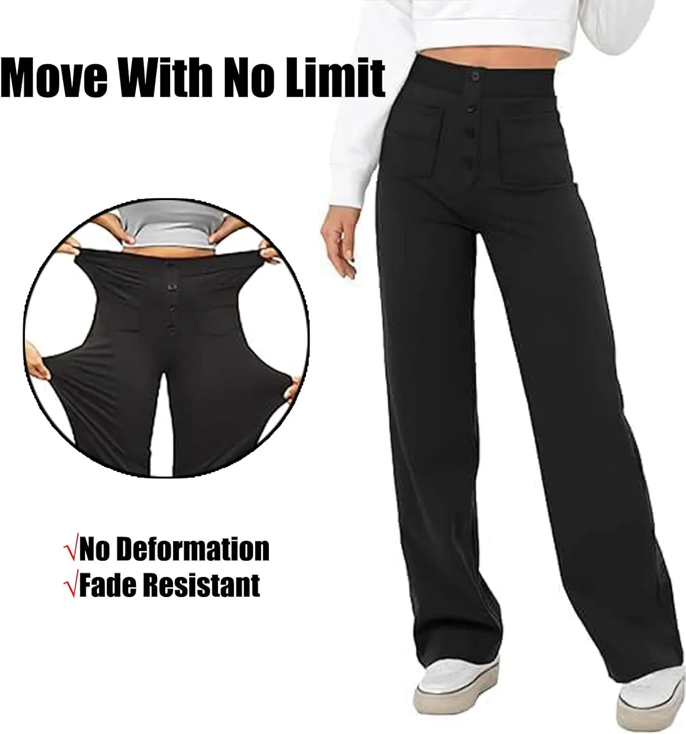 Miracharm Pants, Puliam Pant for Women, Flexipants - Women's Casual High Waist Stretch Trousers with Pockets