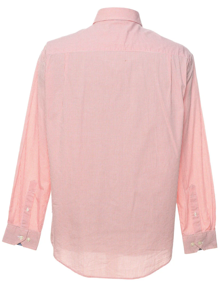 Nautica Checked Coral & White Shirt - M
