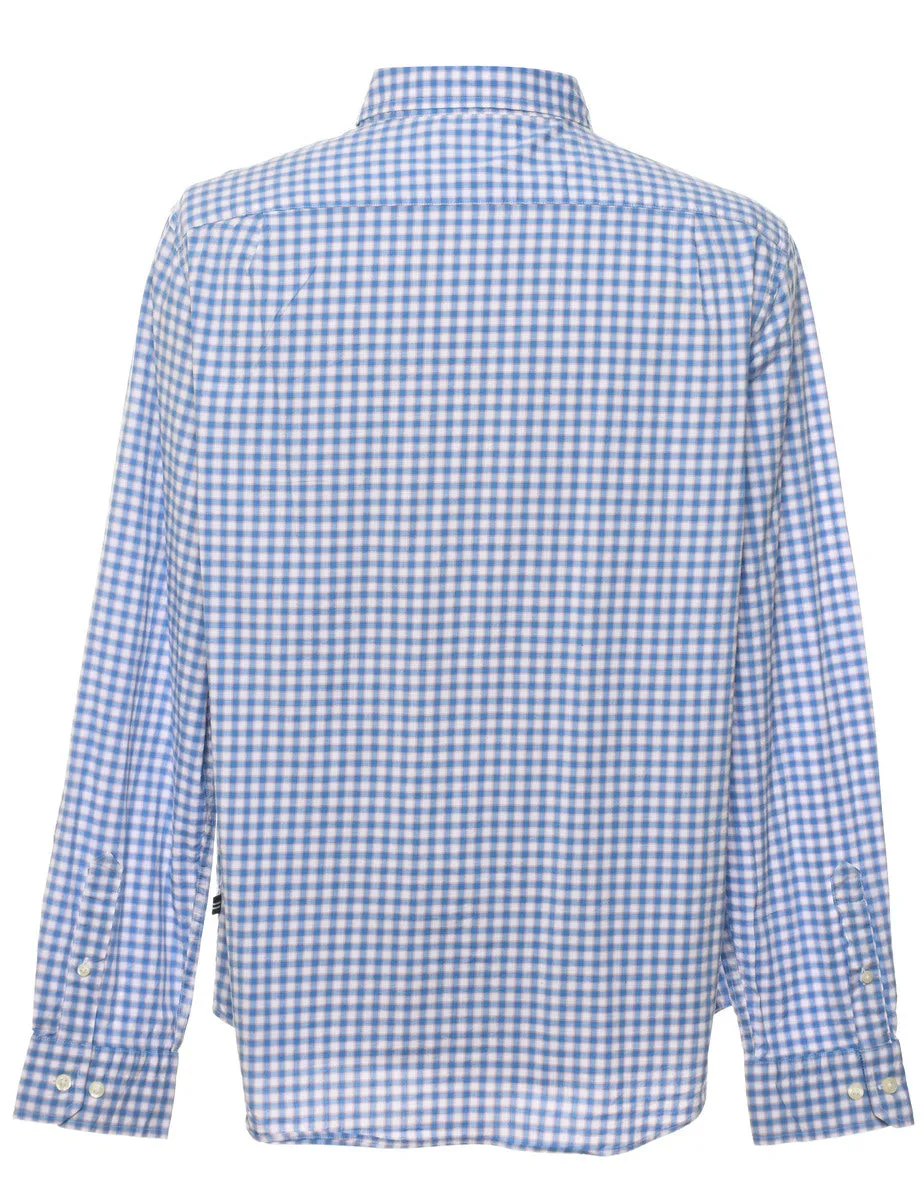 Nautica Checked White & Blue Classic Shirt - L