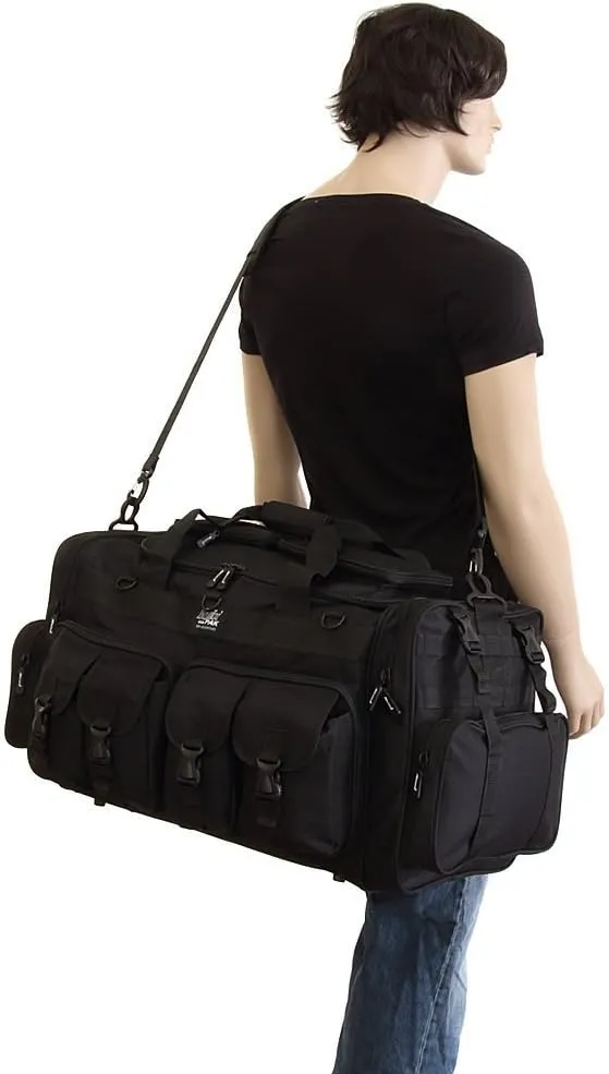 NPUSA Mens Large 30" Inch Black Duffel Duffle Military Molle Tactical Cargo Gear Shoulder Bag