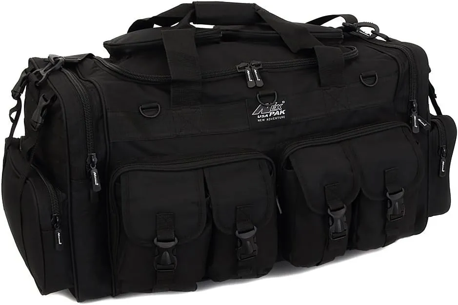 NPUSA Mens Large 30" Inch Black Duffel Duffle Military Molle Tactical Cargo Gear Shoulder Bag