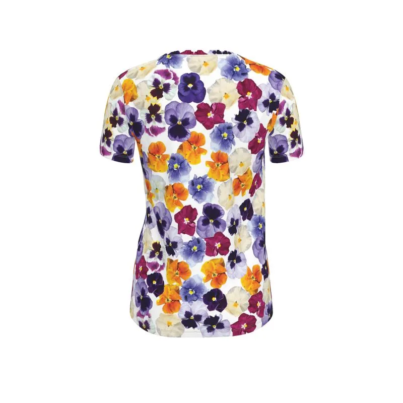 Pansy Face Womens T Shirt Short Sleeves