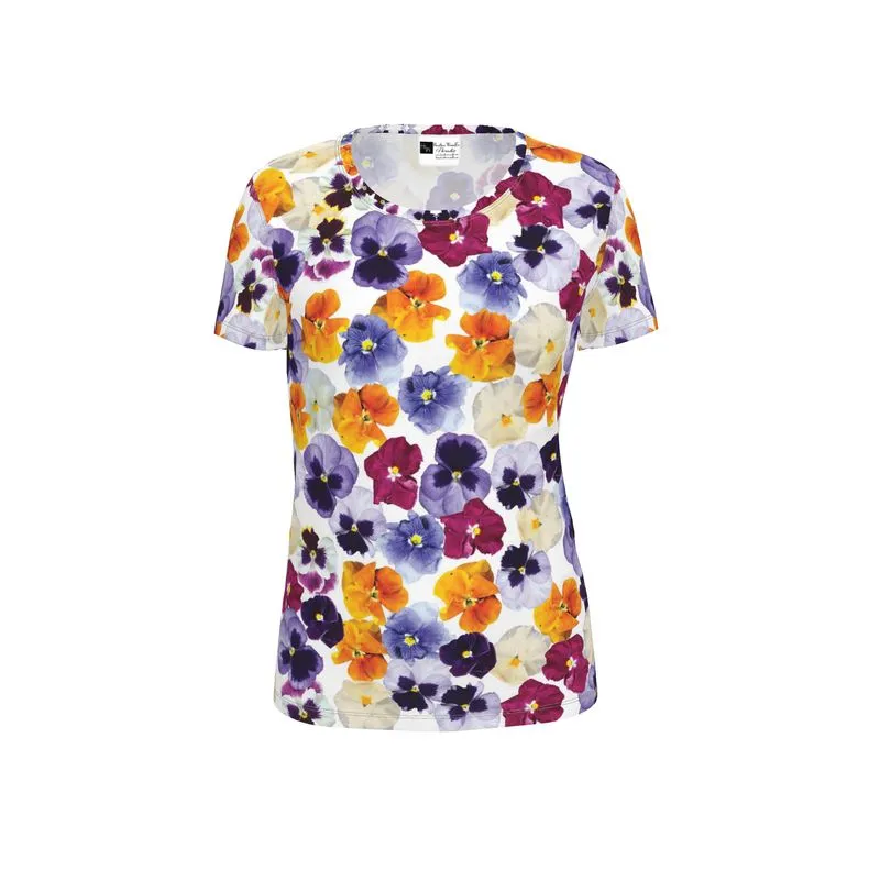 Pansy Face Womens T Shirt Short Sleeves