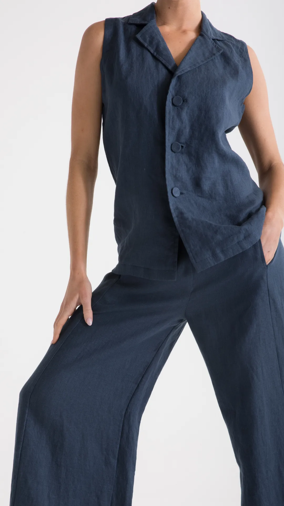Parker Linen Pants - Navy