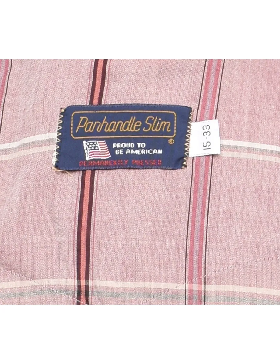 Plum Classic Checked Western Shirt - M