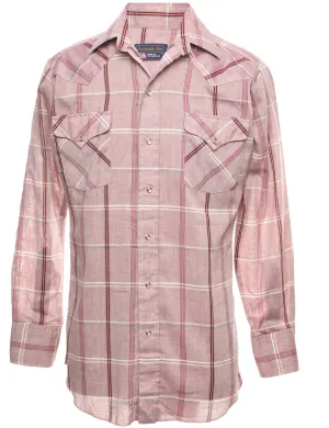 Plum Classic Checked Western Shirt - M