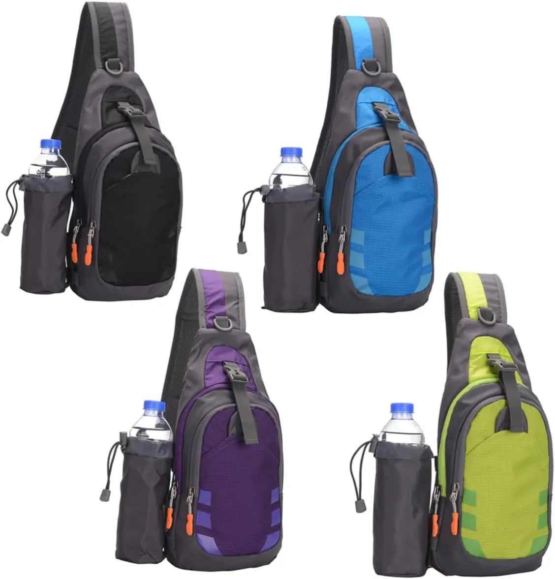 POPETPOP Sports Shoulder Sling Bag Waterproof Chest Pack Hiking Crossbody Bag with Adjustable Strap Blue