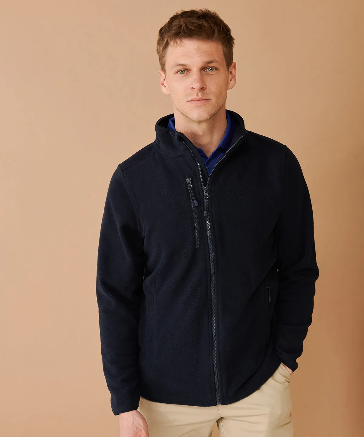 Recycled polyester microfleece jacket | Navy