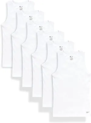 Reebok Girls' Tank Tops - 3 or 6 Pack White Breathable A-Shirt Undershirts - Soft Sleeveless Tank Top for Girls (Sizes:2T-16)