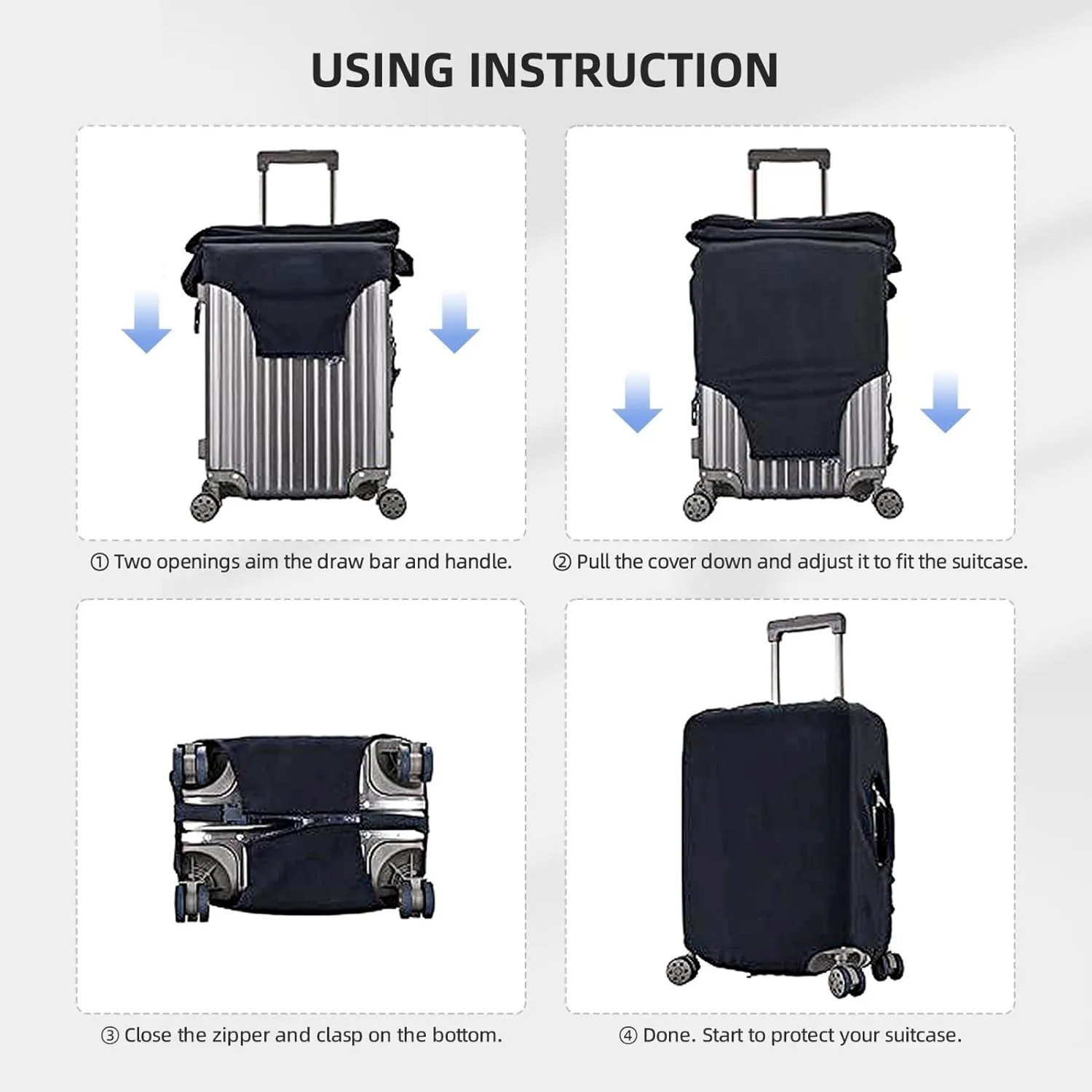 Sea And Shells Print Washable Luggage Cover Fashion Suitcase Protector Cover Fits 18-32 Inch Luggage