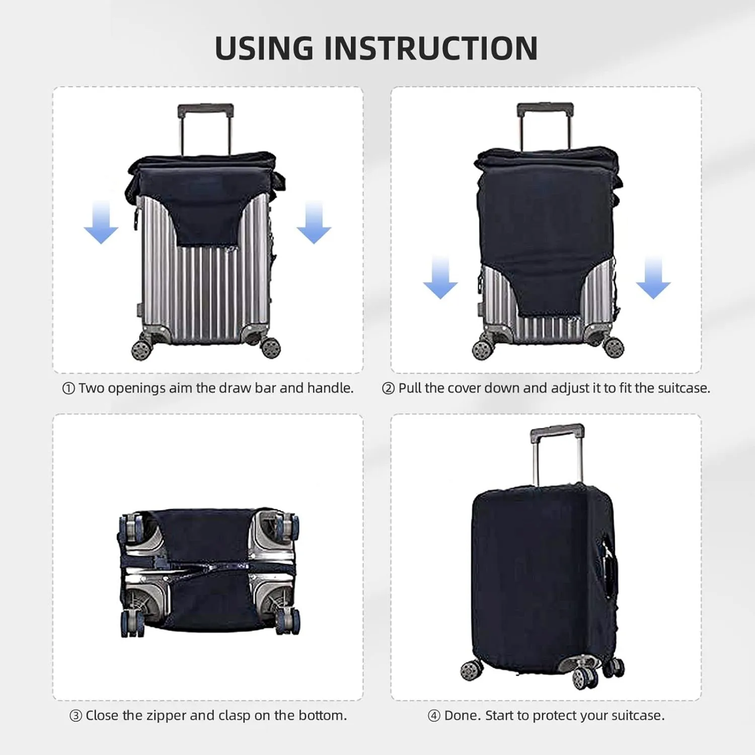Sea And Shells Print Washable Luggage Cover Fashion Suitcase Protector Cover Fits 18-32 Inch Luggage