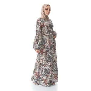 Self Patterned Long Casual Dress