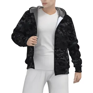 Sherpa Fleece Zip Up Hoodie