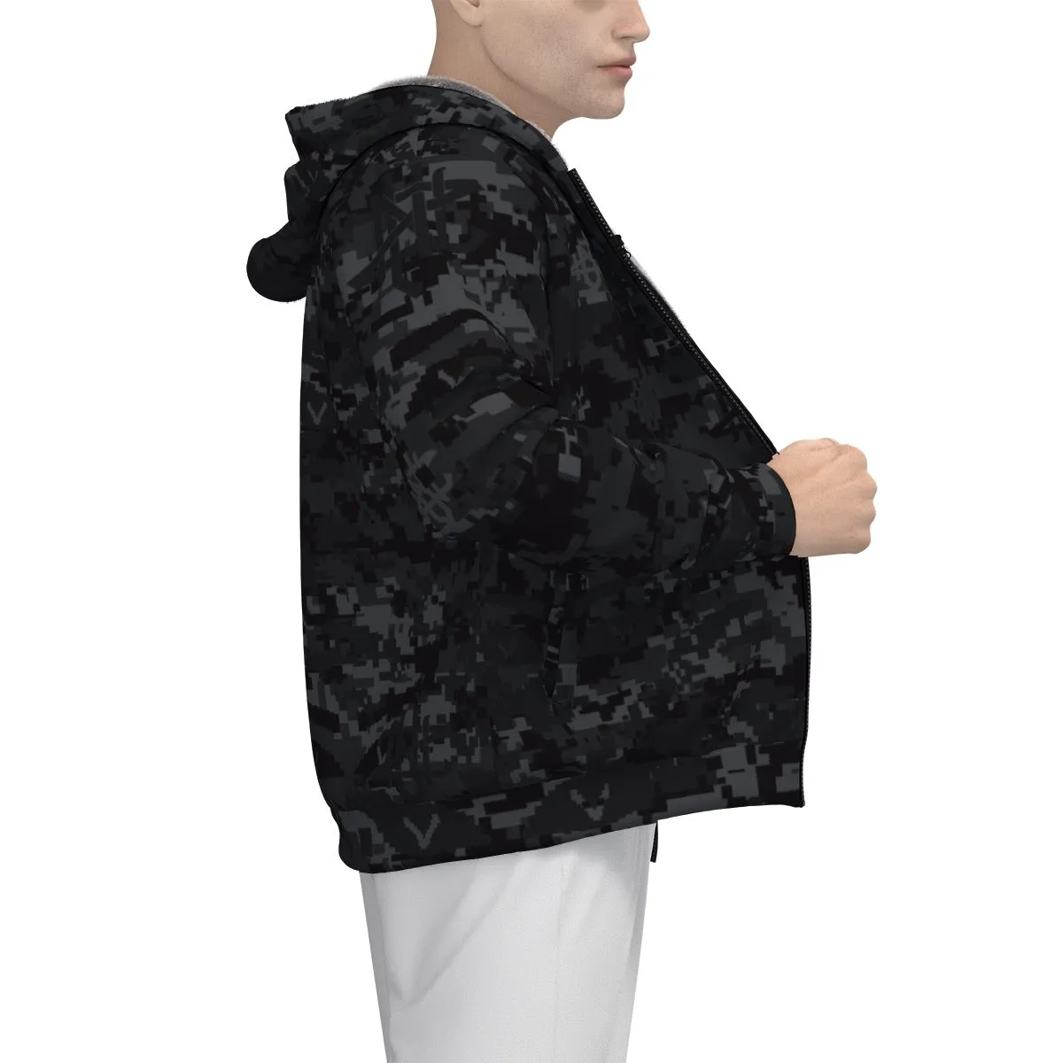 Sherpa Fleece Zip Up Hoodie