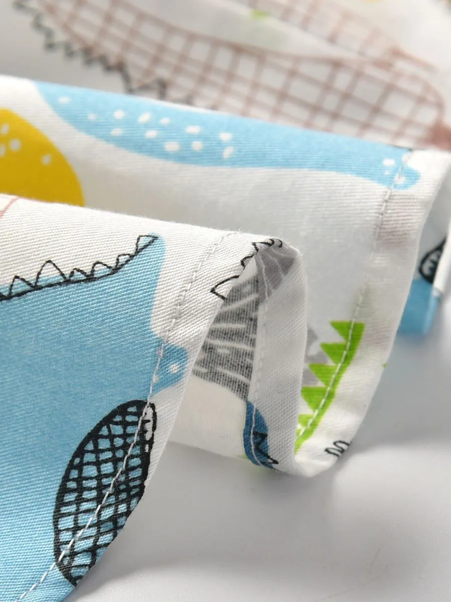 Summer Little Baby Boy Top Dinosaur Turn Down Collar Shirt