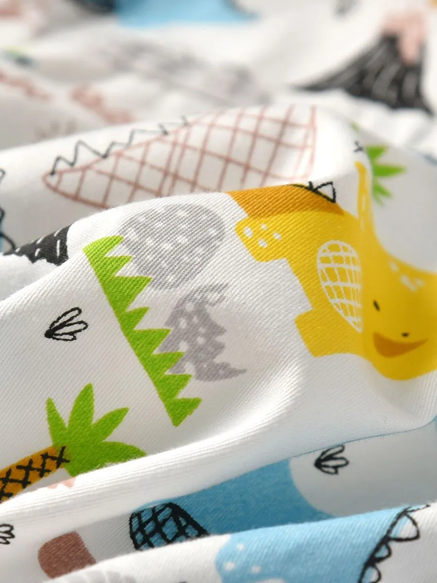 Summer Little Baby Boy Top Dinosaur Turn Down Collar Shirt