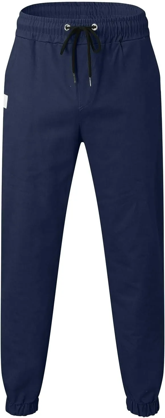 Tactical Pants for Men Stretch Waist Big and Tall Baggy Sweatpants Casual Plus Size Workout Athletic Chino Pants with Pockets