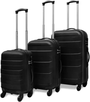 Three Piece Hardcase Trolley Set Black 17.9"/21.7"/26"