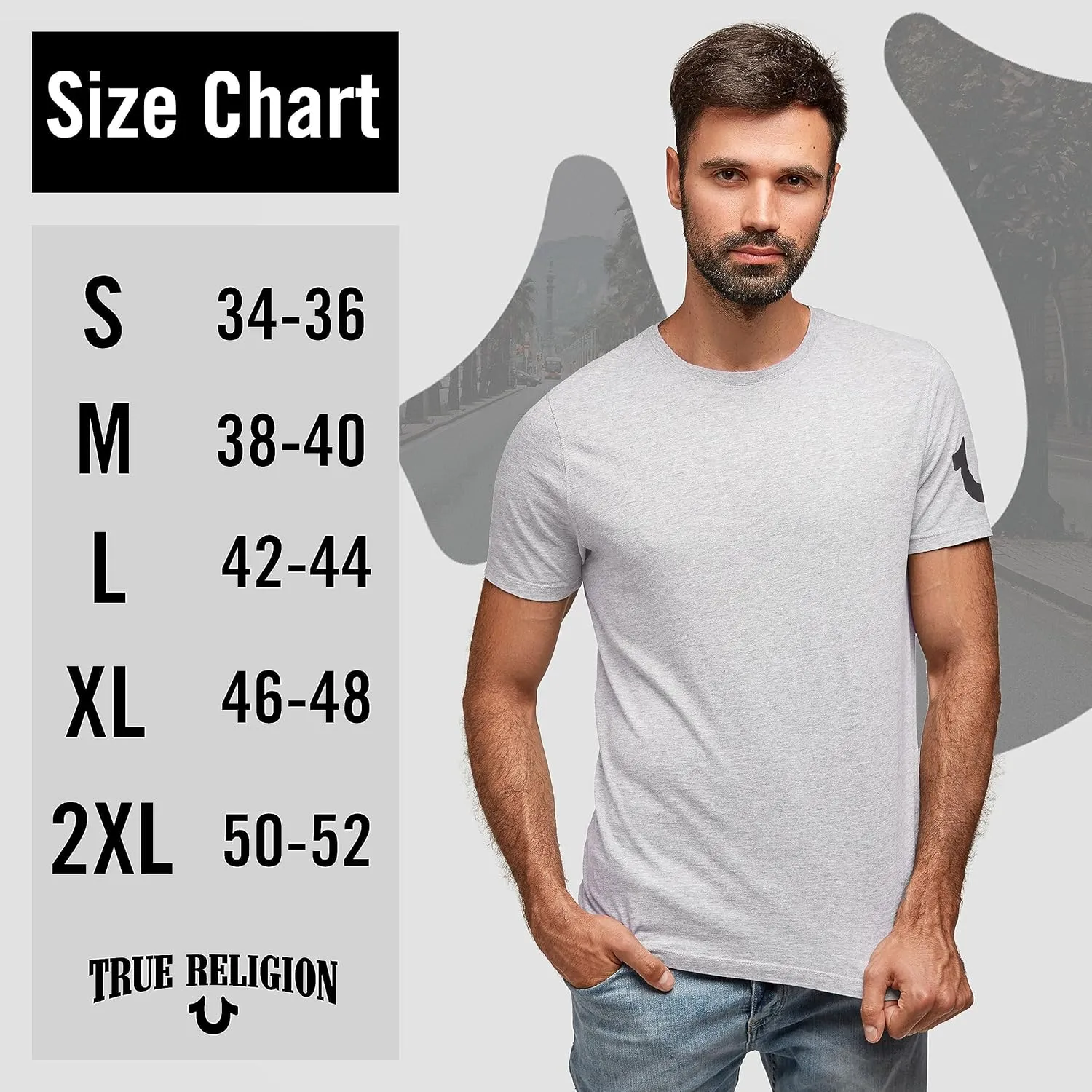True Religion Mens Undershirts 4 Pack Mens Lightweight Mens Undershirt, 100% Cotton