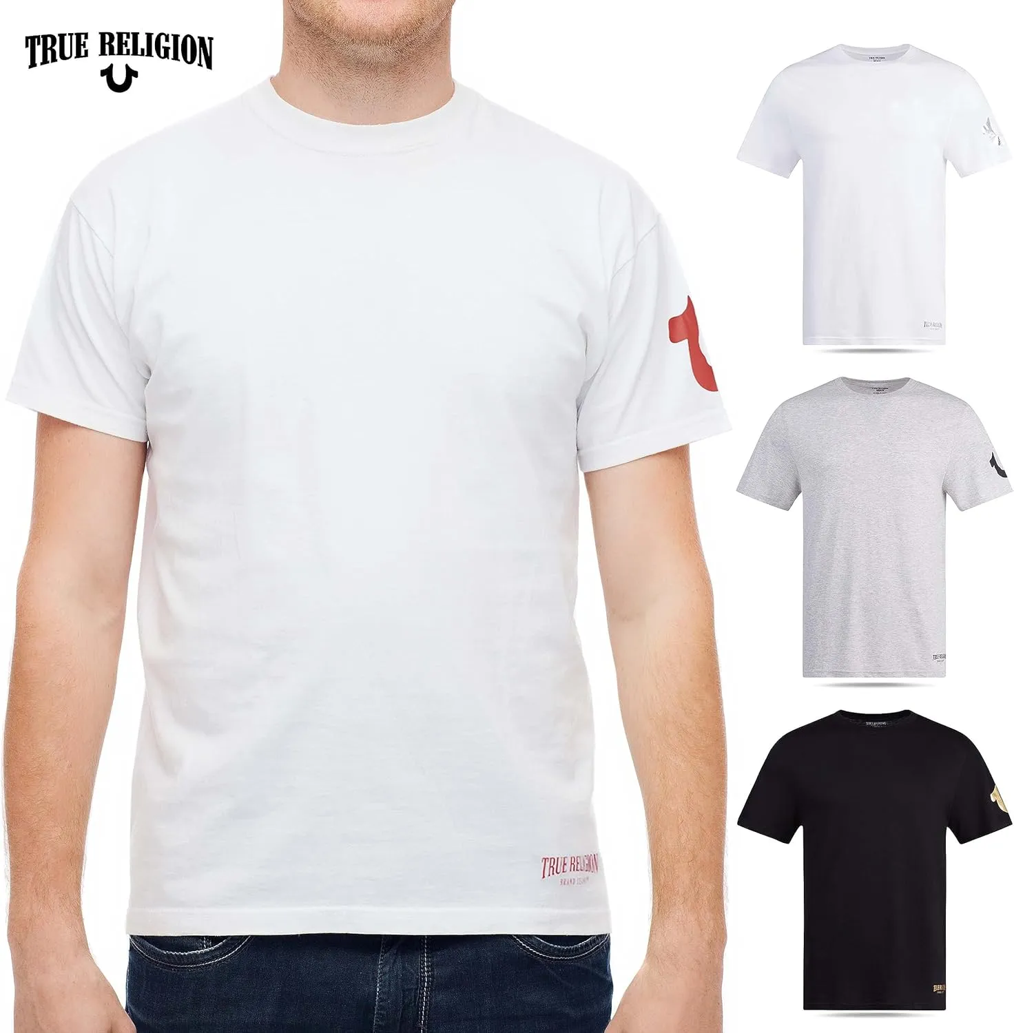 True Religion Mens Undershirts 4 Pack Mens Lightweight Mens Undershirt, 100% Cotton