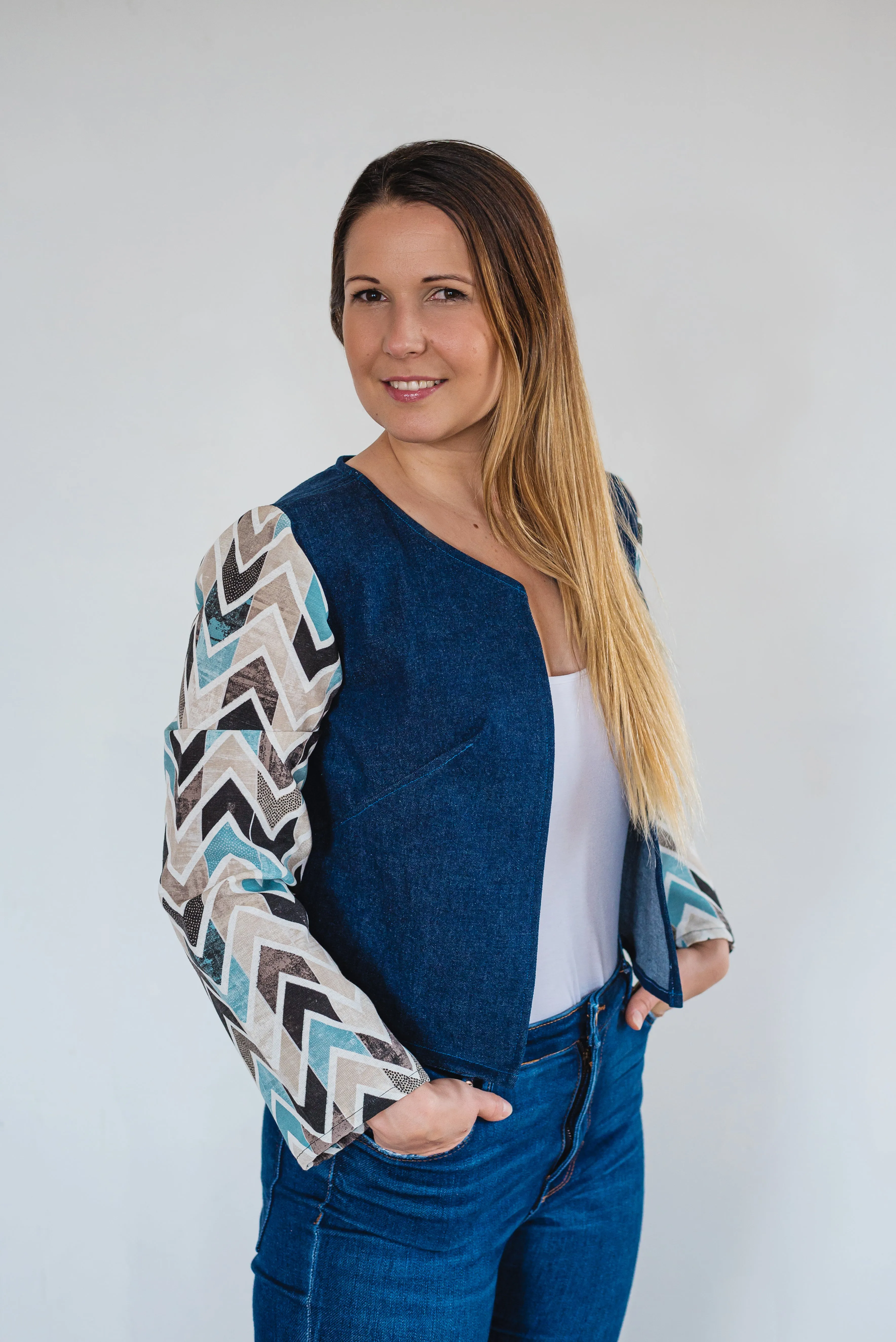 Upcycled denim jacket