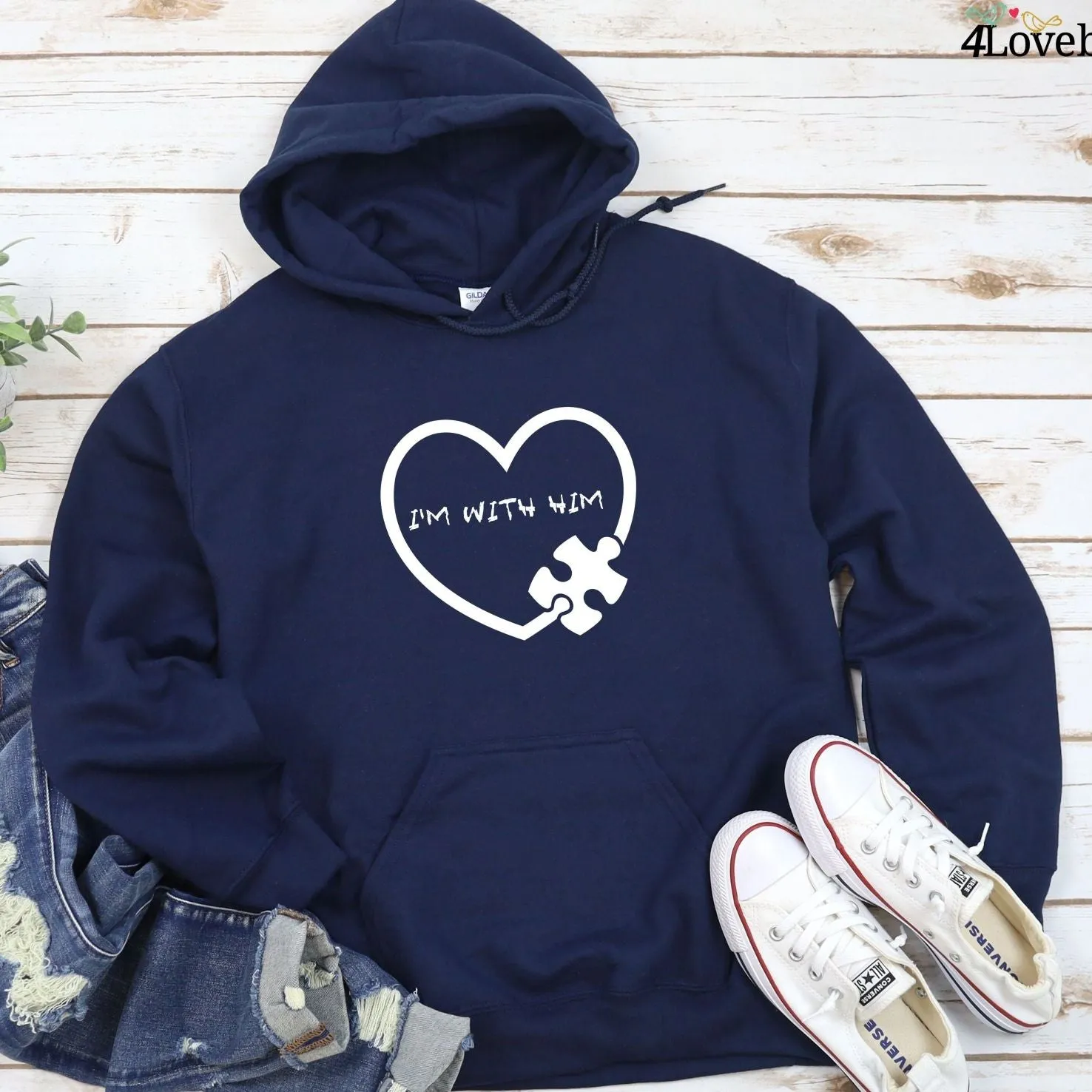 Valentine's Day Matching Outfits Set - Cute 'She's With Me & I'm With Him' for Couples