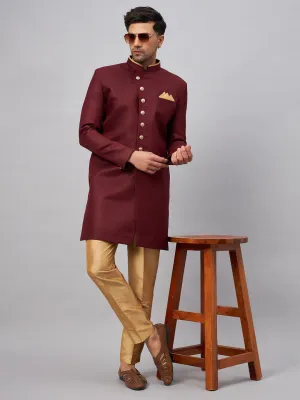VASTRAMAY Maroon Indo Western Set