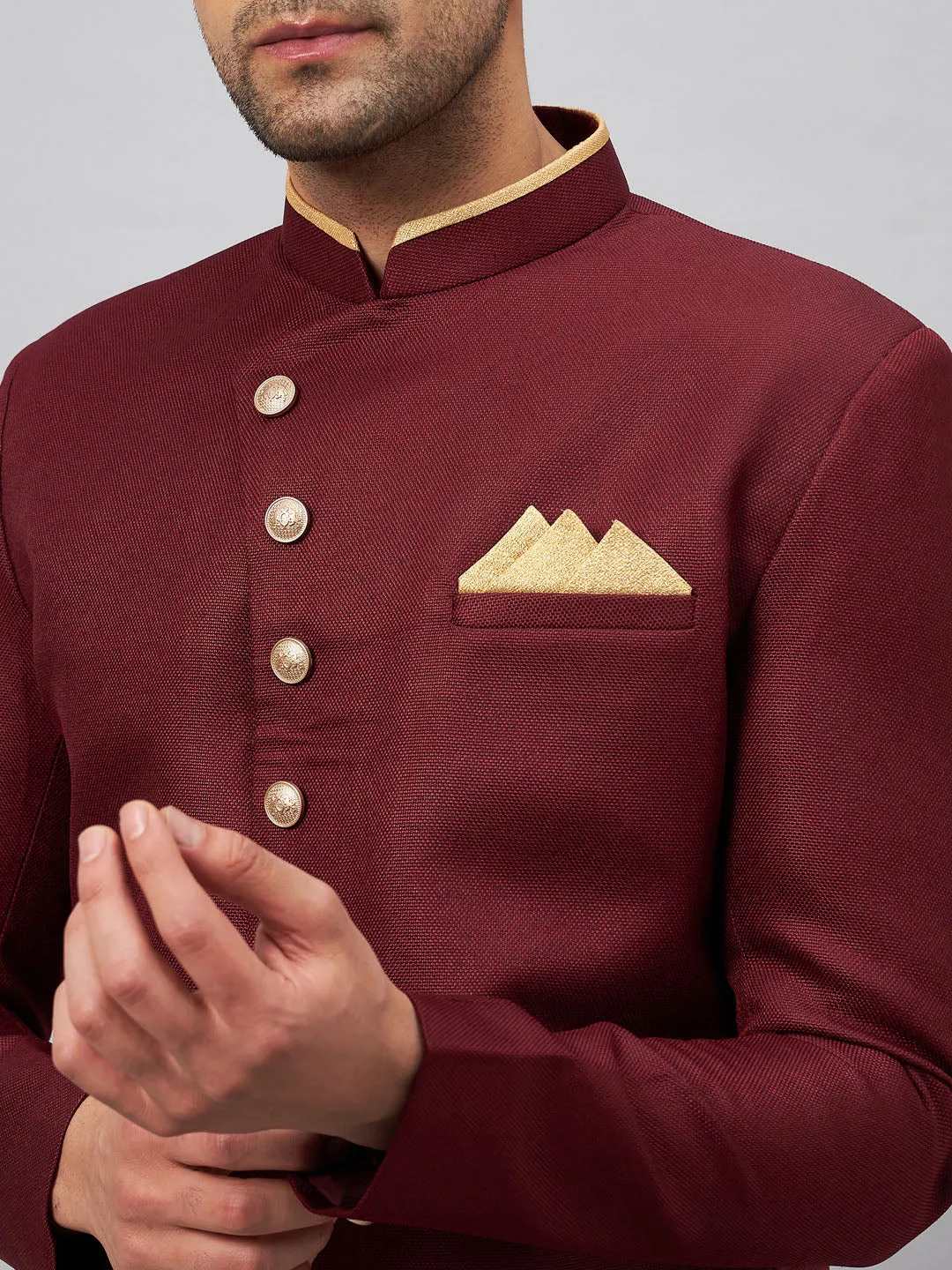 VASTRAMAY Maroon Indo Western Set