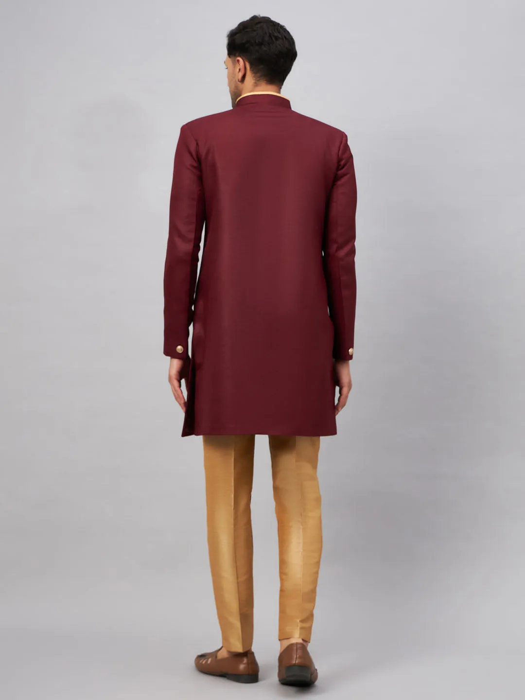 VASTRAMAY Maroon Indo Western Set