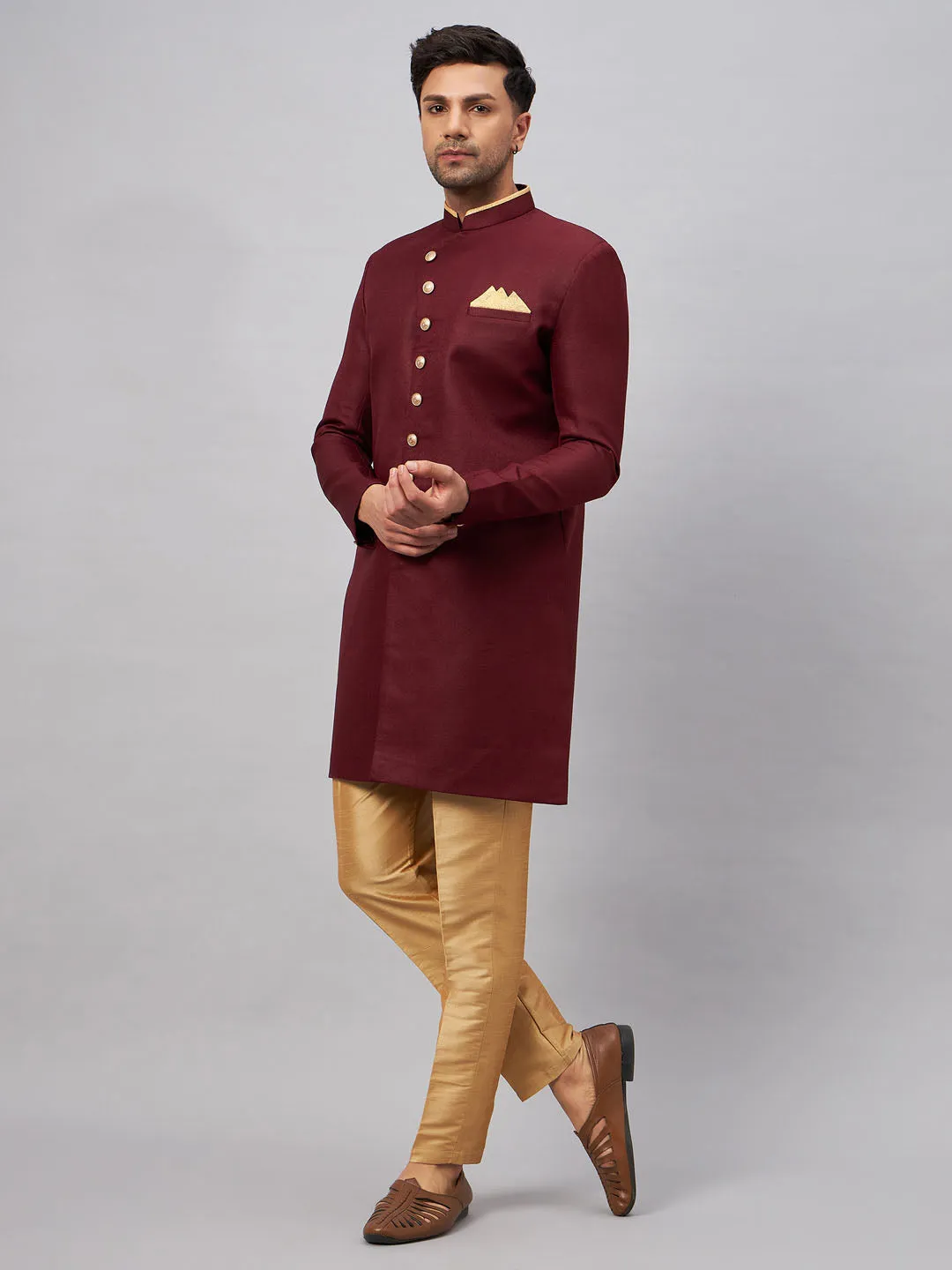 VASTRAMAY Maroon Indo Western Set