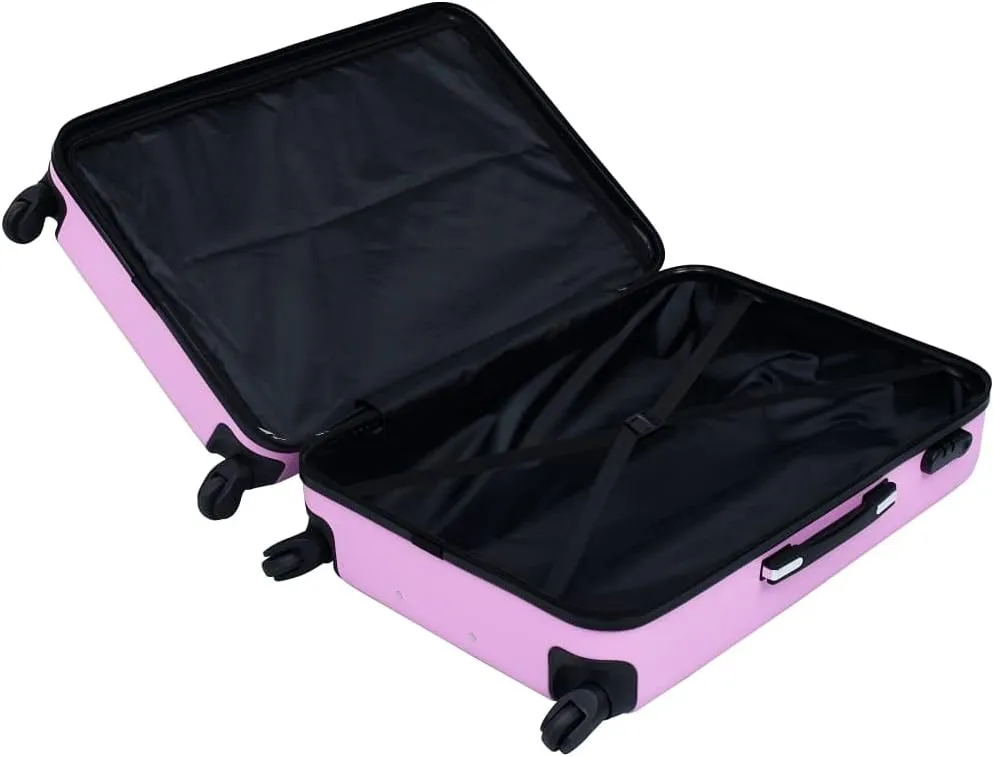 vidaXL ABS Hardcase Trolley Suitcase - Pink, With Security Lock, Top Handle, 360 Degree Castors, Size 29.9" x 18.9" x 11"