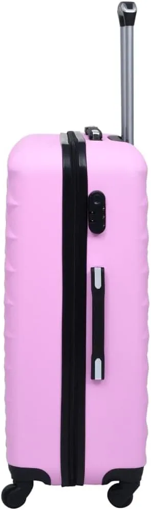 vidaXL ABS Hardcase Trolley Suitcase - Pink, With Security Lock, Top Handle, 360 Degree Castors, Size 29.9" x 18.9" x 11"