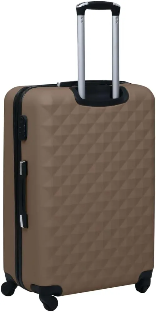 vidaXL Brown Hardcase Trolley Suitcase - Durable ABS Material with Security Locks and 360 Degree Castors