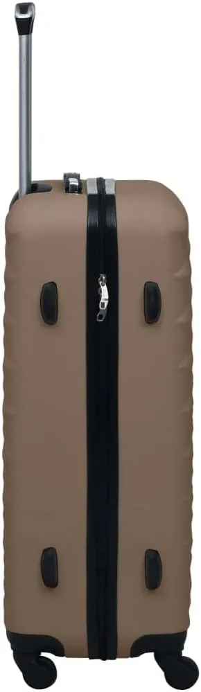 vidaXL Brown Hardcase Trolley Suitcase - Durable ABS Material with Security Locks and 360 Degree Castors
