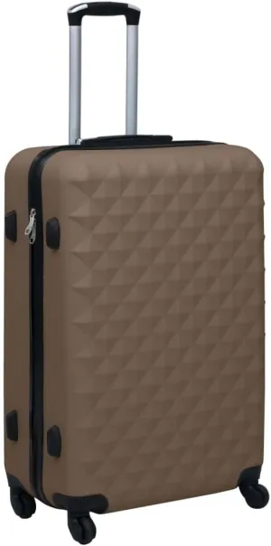 vidaXL Brown Hardcase Trolley Suitcase - Durable ABS Material with Security Locks and 360 Degree Castors