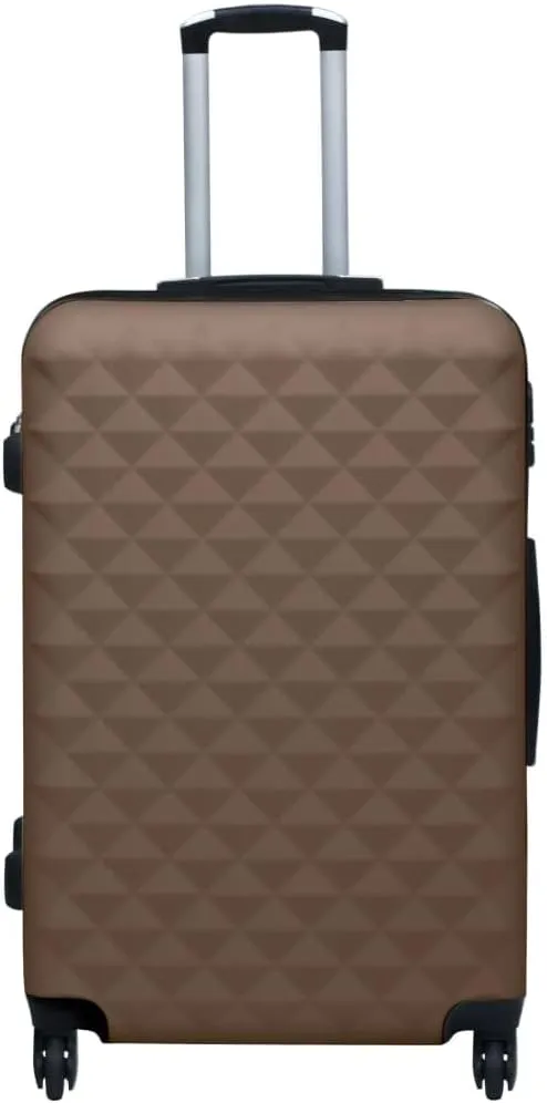vidaXL Brown Hardcase Trolley Suitcase - Durable ABS Material with Security Locks and 360 Degree Castors