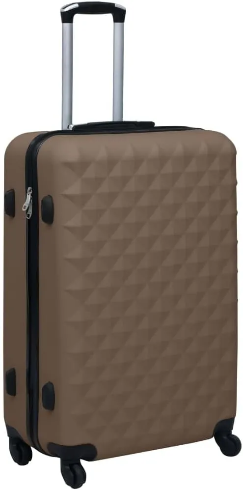 vidaXL Brown Hardcase Trolley Suitcase - Durable ABS Material with Security Locks and 360 Degree Castors