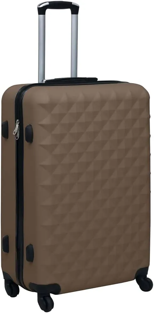 vidaXL Durable 3 pcs Hardcase Trolley Luggage Set in Brown ABS material, with Nested Storage Design, Internal Tensioning Straps, Security Lock, and 360-Degree Rotating Wheels