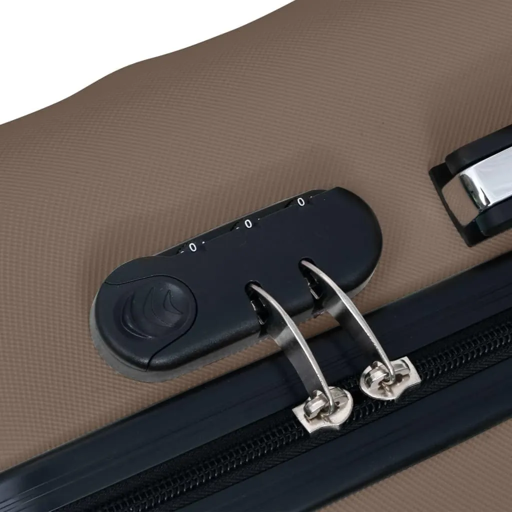 vidaXL Durable 3 pcs Hardcase Trolley Luggage Set in Brown ABS material, with Nested Storage Design, Internal Tensioning Straps, Security Lock, and 360-Degree Rotating Wheels