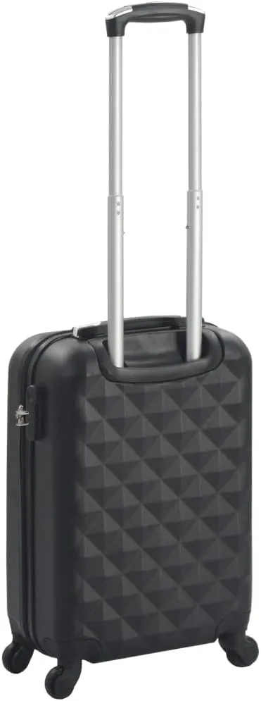 vidaXL Durable Hardcase Trolley in Black ABS Material- Lightweight with Internal Tensioning Straps and 360-Degree Castors