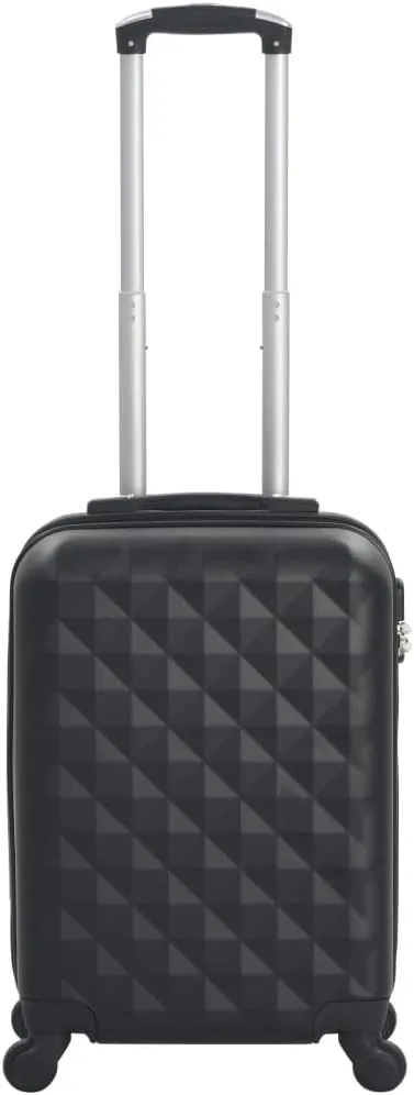 vidaXL Durable Hardcase Trolley in Black ABS Material- Lightweight with Internal Tensioning Straps and 360-Degree Castors