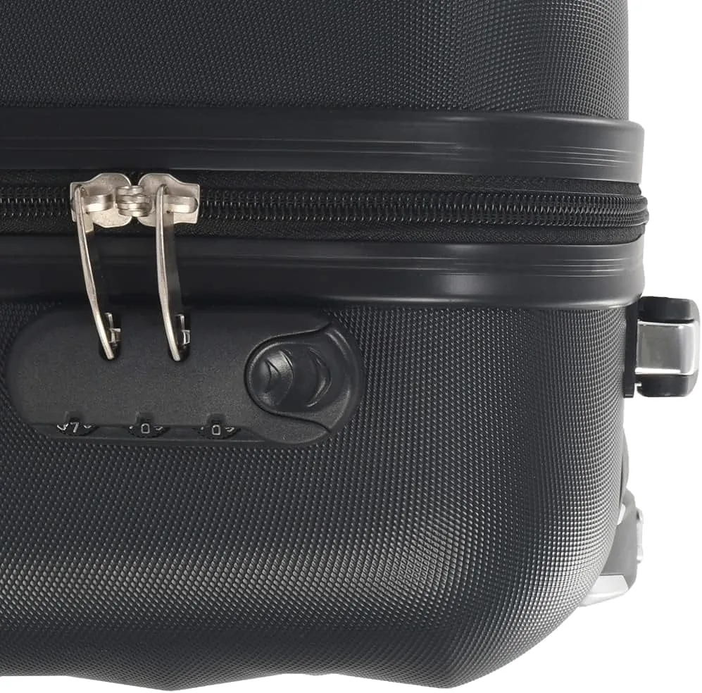 vidaXL Durable Hardcase Trolley in Black ABS Material- Lightweight with Internal Tensioning Straps and 360-Degree Castors