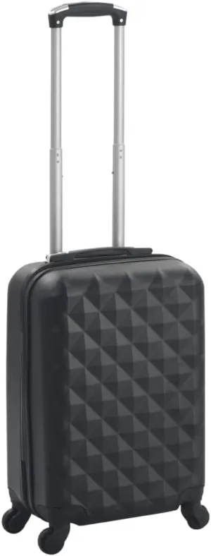 vidaXL Durable Hardcase Trolley in Black ABS Material- Lightweight with Internal Tensioning Straps and 360-Degree Castors