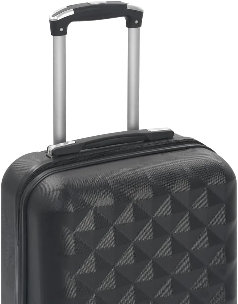 vidaXL Durable Hardcase Trolley in Black ABS Material- Lightweight with Internal Tensioning Straps and 360-Degree Castors